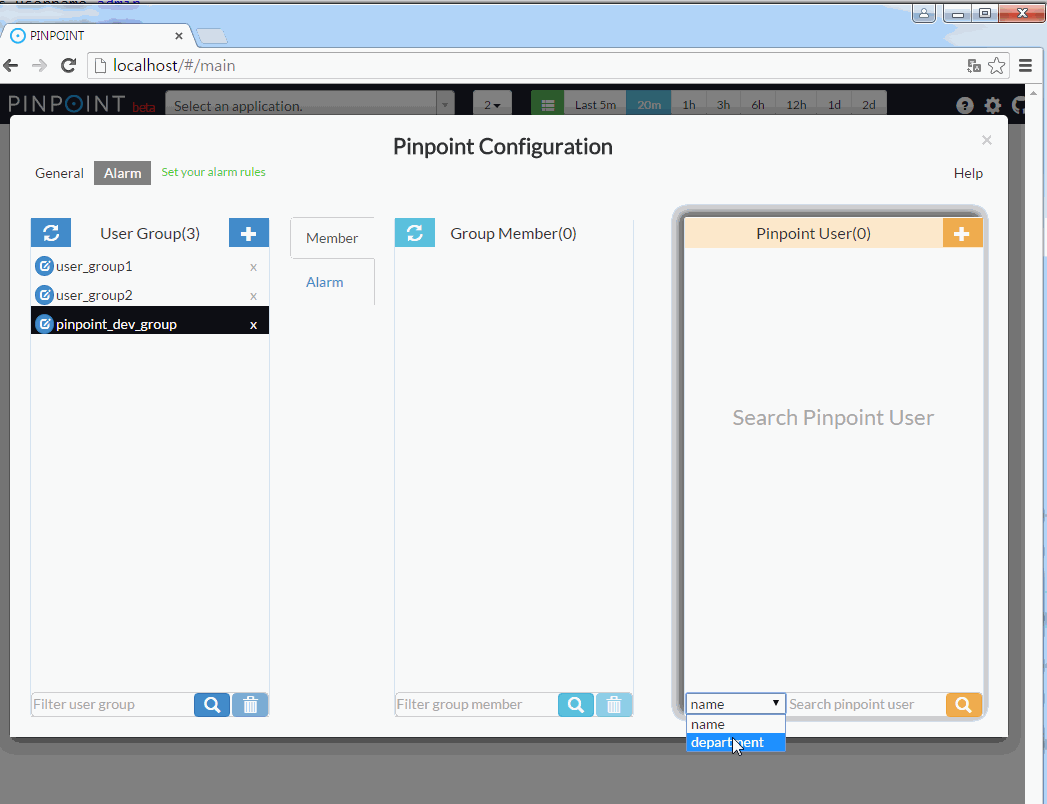 Pinpoint Advanced Alert Code Setting Alarm | Leading Open-Source APM